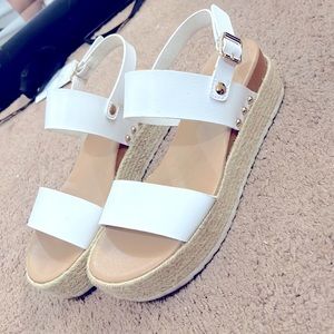 White hemp sole sandles
